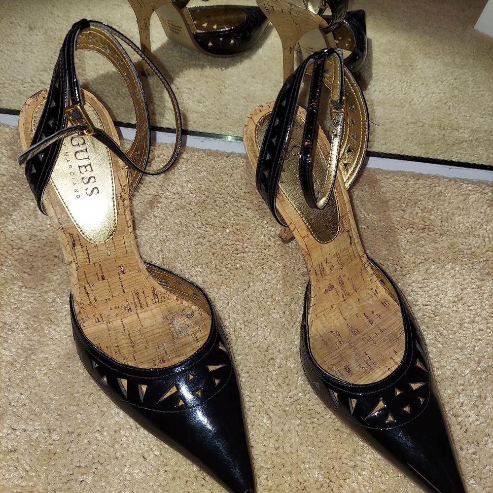 Woman Guess high  Heels shoes, black 6.5, pre owned